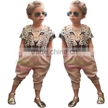 Foreign Trade Children's Clothes waholesale F1820 Summer Hot New Style Girl 3D Animal Printing Baby Suits