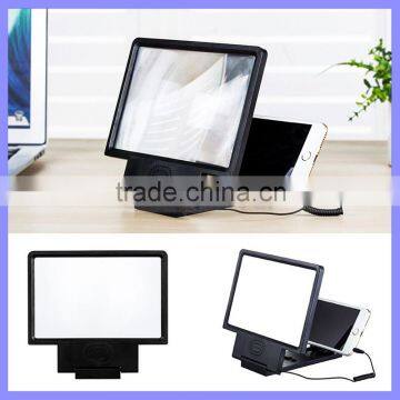 Folding Cell Phone Stand Holder HD Amplifiers 3D Mobile Phone Screen Magnifier with Speaker