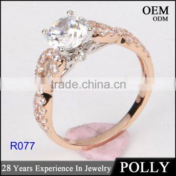High Quality Fashion Women Rose Gold14k Ring Jewelry AAAAA CZ photo-2