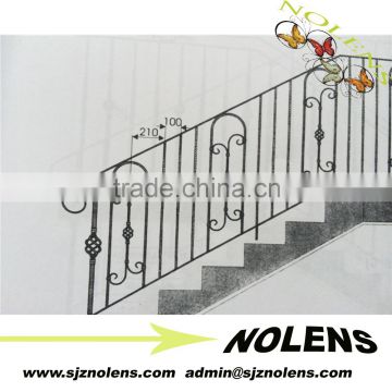 elegant iron art staircase rail/wrought iron staircase/outdoor wrought iron railings