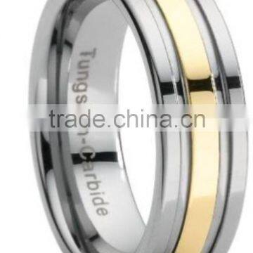 Tungsten rings jewelry with Two tone Color