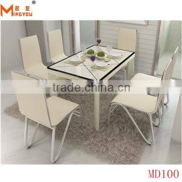 Modern Metal Glass Dining Table Set Made in China photo-3