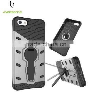 (NEW) For iPhone 5 Armor 2-in-1 PC + TPU Kickstand Phone Bags, Mobile Phone Cases