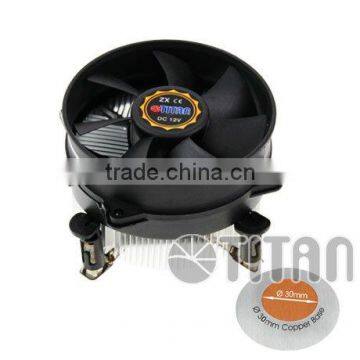 OEM retail CPU aluminum fin air cooling silent fan Intel LGA 775 copper base PC cooler