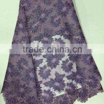 Guangzhou Cotton Fabric Lace Trim/Chantilly Lace Embroidery