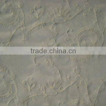 nylon cotton embroidered mesh fabric