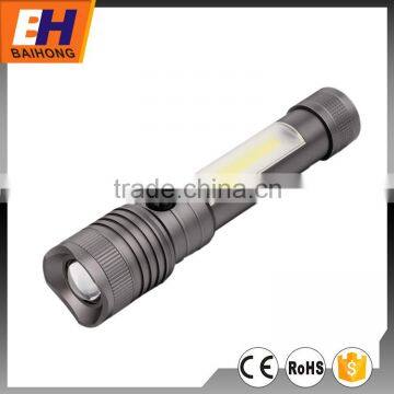 Zoomable 3W COB+3W LED Aluminium Torch With Magnet and Fashion Design photo-2