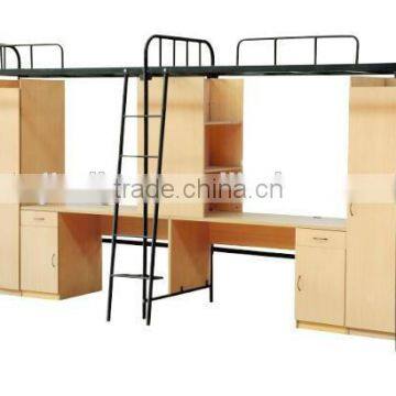 Modern Cheap School Furniture MetalDormitory Bed With Computer Desk And Wardrobe