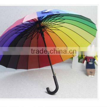 Rainbow color umbrella;outdoor umbrella