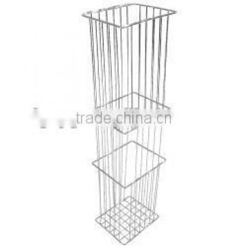 Chrome wire catheter basket - vertical - 600mm x 130mm x 150mm (DxWxH) Chrome wire catheter basket