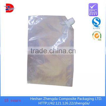 clear plastic bag for ice cream machines, spout pouch