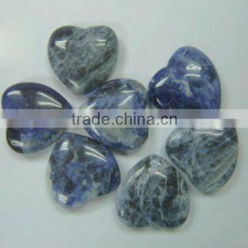 Semi precious stone heart sodalite puffy heart jewelry