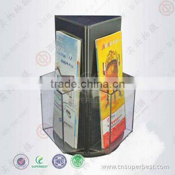 3 side acrylic brochure holder with turned base