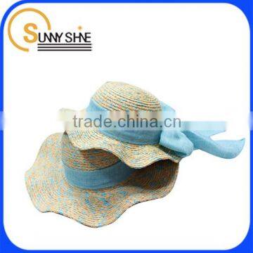 SUNNY SHINE fashion beige shade wide roll brim straw hat