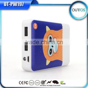 Customized capacity high quality universal power bank charger with image printing