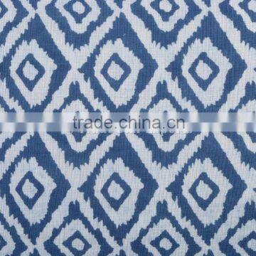 Indian Block Print Reversible Cushion Cover Indigo Cotton Shams Decorative Pillows Handmade Cushion Throw photo-5