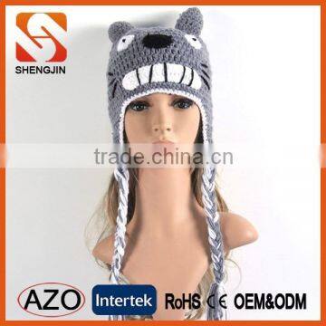 wholesale woman hairy cat ears knitted hat