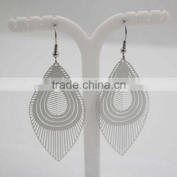 2016 New Arrival Charm Stainless Steel Leaf Earrings photo-6