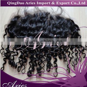 curly Lace Frontal Closure 13"*4" Bleach Knots Cheap Full Lace Frontal Piece With Baby Hair