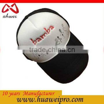  china oem embroidery short bill foam plain trucker cap mesh hat custom mesh trucker cap
