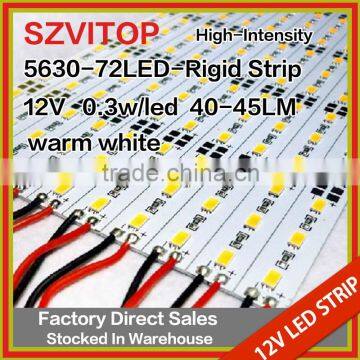 SV Dc 12V LED STRIP 5630 72LEDs Rigid Strip Warm White Light Super Bright Imported Chip Non-waterproof 12mm Width PCB 40-50LM Quality Choice