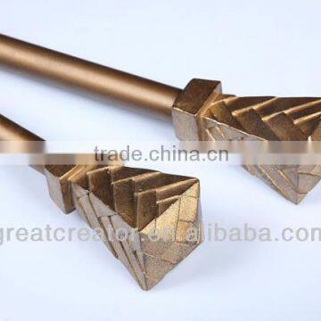 Home Decor Window Curtain Rods With Pewter Monument Resin Finials photo-6