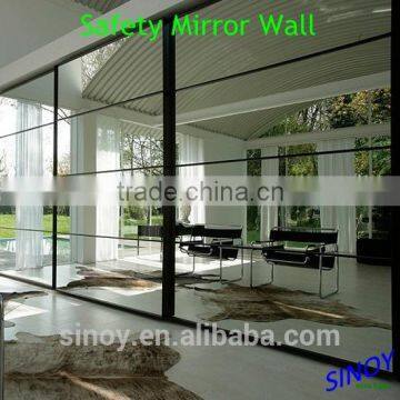 3mm 4mm 5mm Wardrobe Door Mirror glass with double coated paint