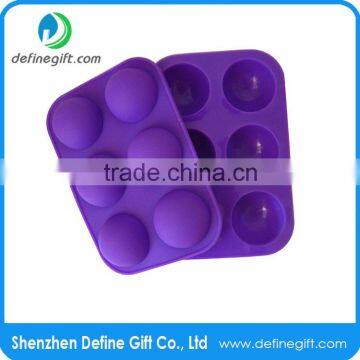 6 Hole Half Sphere Round Ball Shape Jelly Ice Candy Muffin Silicone Cupcake Mold photo-3