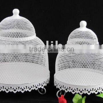 100160WA-S/2 metal wire cage plate-based candle holder