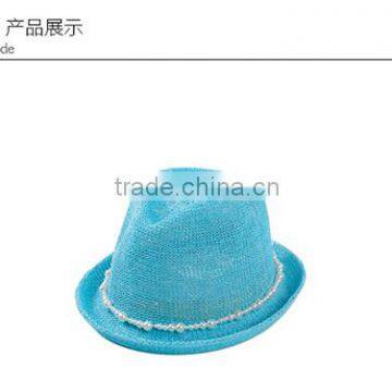 Korean Style Head Accessories Paper Straw Hats Women Pearl Fedora Hat photo-2