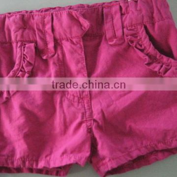 High Quality baby cotton short wholesale kids rose red shorts