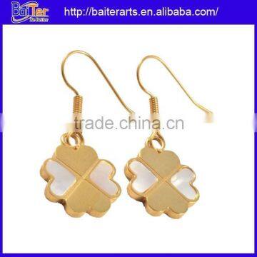 Supplier Fashion 316L Stainless Steel White And Yellow Gold Earrings photo-4
