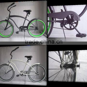 26 inch beach cruiser pure bike,high quality,white or black bicycle on sale/