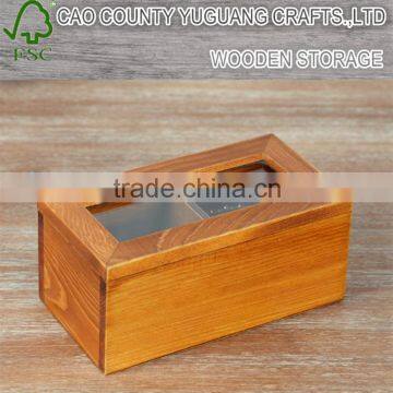 Adicolo wood two glass jewelry box