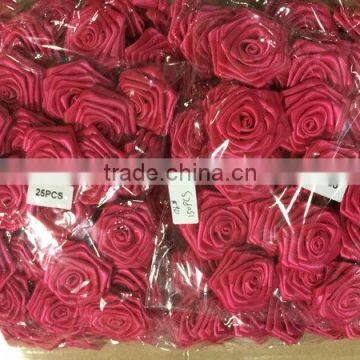 pink pure handmade ribbon roses