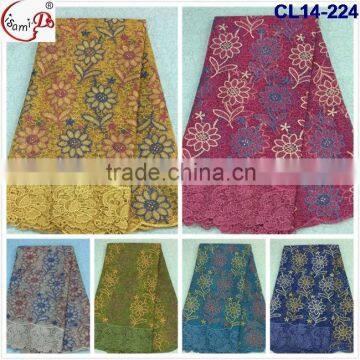 CL14-224 High quality beautiful lace fabric, tulle lace fabric for ladies,french lace fabric with flowers