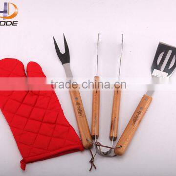 Professional wooden handle bbq tools with CE certificate