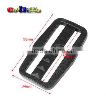 2" Plastic Tri-Glide Slider Adjustable Buckle Black for Backpack Straps Webbing #FLC458-B