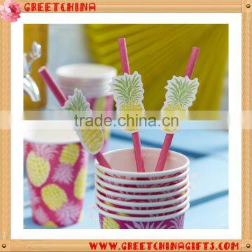 Hawaiian Theme Fruit Umbrella Drinking Decoration Straws