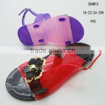 Lovely stylish PVC transparent crystal open-toe sandals for girls