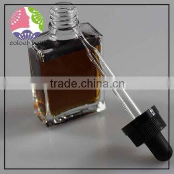 trade assurance 1/2oz rectangular glass dropper bottles for eliquid vape juice with Child tamperproof dropper