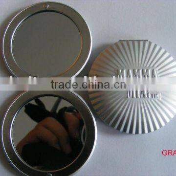 Alumium double cosmetic mirror with round shape