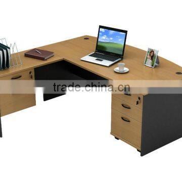 Discount bow front contemporary executive desk with mobile pedestal