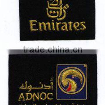 Bullion Embroidered Badges For Emirates