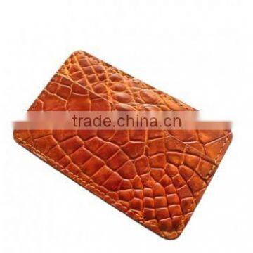 Crocodile leather card clip wallet SCRCW-001