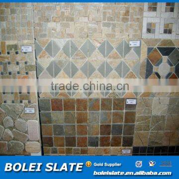 Diamond shape slate mosaic pattern