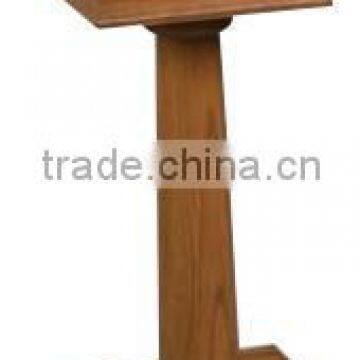 Wooden Pedestal top edge carved brown church flower stand / Oak church furniture /classroom flower stand