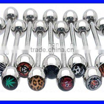 Best sale surgical steel 316L tongue ring body jewelry piercing