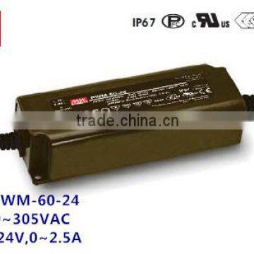 Meanwell constant voltage dimming led driver PWM-60-24 60W 24v led driver 0-10v dimming