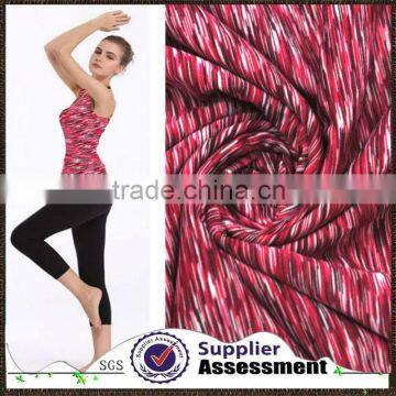 polyester spandex stretch yarn dyed knitted fabric for sportswear/ caps/ fitness wear